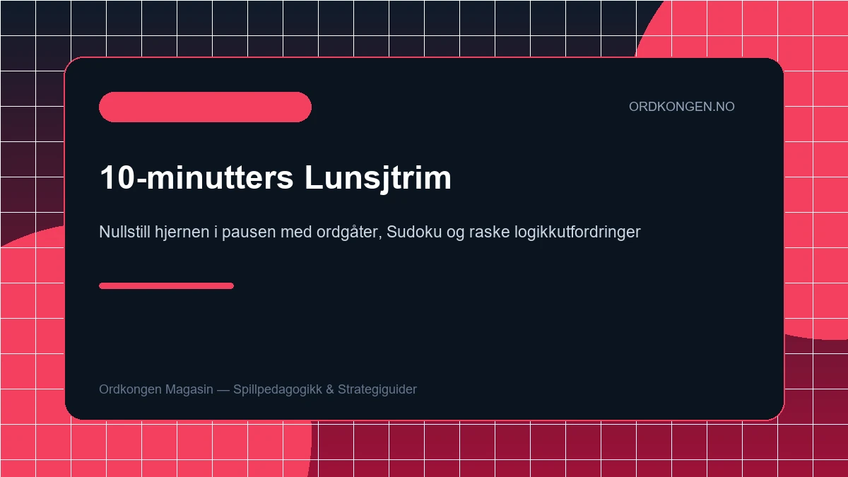 10 minutters hjernetrim i lunsjpausen: Slik erstatter dere passive mobiler med felles moro