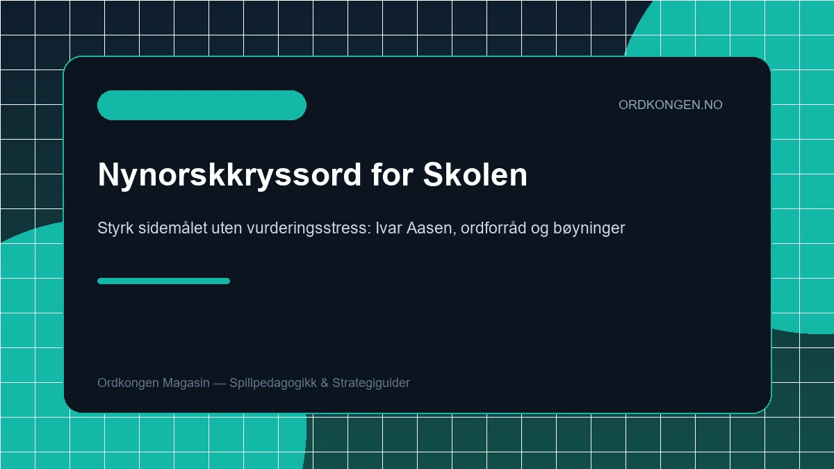 Nynorskkryssord for ungdomsskolen og VGS: Gratis oppgaver tilpasset læreplanen